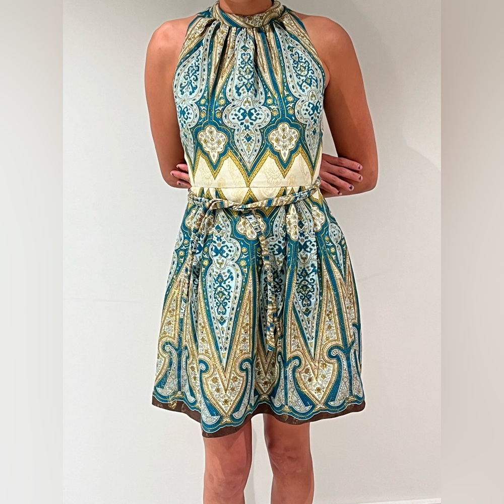 Anna Sui Silk halter Cocktail Dress. Size 4 - Dry Clean Only.